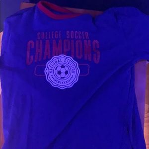 Long sleeve Ref and blue soccer shirt